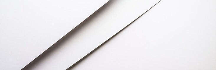 Abstract white background with diagonal lines and shadows, creating an elegant and minimalist design for a banner or cover.