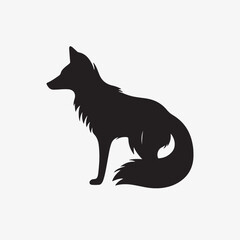 Minimalistic black  fox silhouette icon vector
