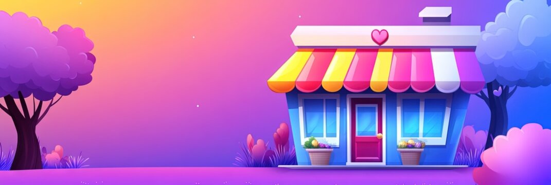 illustration small business retail storefront