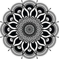 Beautiful circle pattern mandala art isolated on a white background, Indian style mandala art for festival decoration, decoration elements for meditation poster, henna, tattoo art, vector art