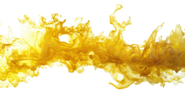 Paint yellow splash on transparent background