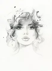 abstract woman portrait. watercolor painting. illustration © Anna Ismagilova