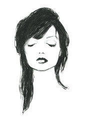 abstract woman portrait. watercolor painting. illustration