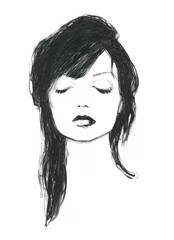 Gordijnen abstract woman portrait. watercolor painting. illustration © Anna Ismagilova