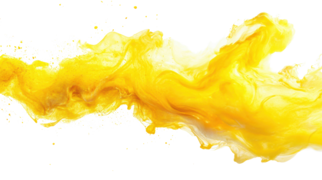 Paint yellow splash on transparent background
