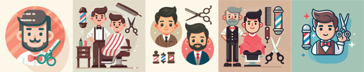 Barbershop vector collection