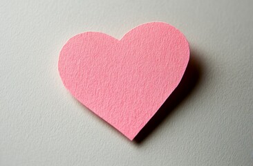 Valentine's Day background with pink paper hearts on a pastel-colored surface