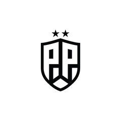 PP monogram logo design letter text name symbol monochrome logotype alphabet character simple logo
