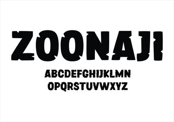 Zoonaji font for logo and headline. Isolated vector typeset