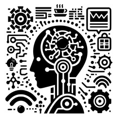 Obraz premium A collection of AI design vector that are futuristic, elegant, and meaningful. Perfect for digital projects, branding, merchandise, or decorations that stand out.