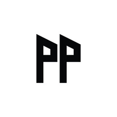 PP monogram logo design letter text name symbol monochrome logotype alphabet character simple logo