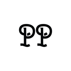 PP monogram logo design letter text name symbol monochrome logotype alphabet character simple logo
