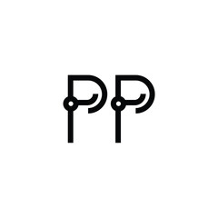 PP monogram logo design letter text name symbol monochrome logotype alphabet character simple logo