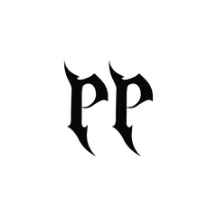 PP monogram logo design letter text name symbol monochrome logotype alphabet character simple logo