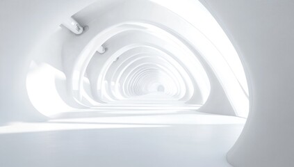 Obraz premium Abstract White Architectural Tunnel: A Vision of Modern Design and Infinite Space