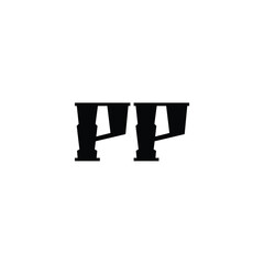 PP monogram logo design letter text name symbol monochrome logotype alphabet character simple logo