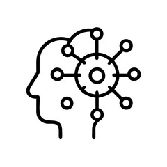 Fototapeta premium artificial intelligence icon, for website, for presentations 