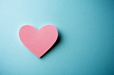 Obraz premium Valentine's Day background with pink paper hearts on a pastel-colored surface