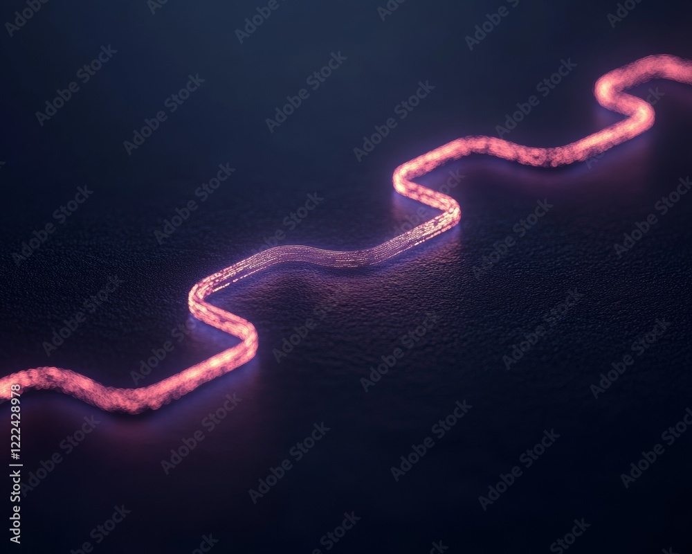 Aufkleber Neon Circuitry Abstract Composition of Glowing Purple Connections on Textured Surface - Cutting-Edge Tech Display for Digital Marketing and Blockchain Innovations