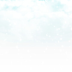 Falling Snow with cloudy sky isolated on a transparent Background