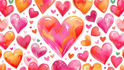 Seamless pattern with heart shape wishing card