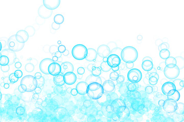Water foam Bubbles Effect floating in air on a transparent background
