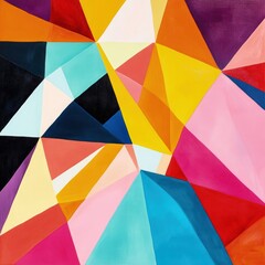 Vibrant Abstract Geometric Canvas Art: A Symphony of Colors and Shapes