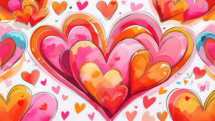 Seamless pattern with heart shape wishing card