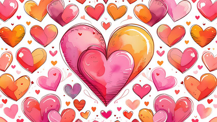 Seamless pattern with heart shape wishing card