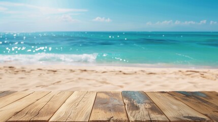 Fototapeta premium Beachfront Serenity Ocean Waves Tropical Paradise Sunlit Views