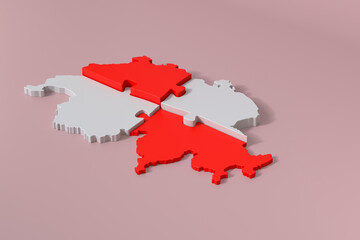 Interlocking Puzzle Pieces Forming Switzerland Map