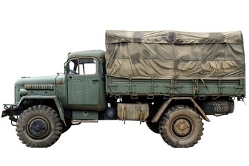 Obraz premium Military vehicle truck transportation camouflage.