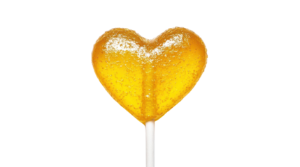 Colorful heart lollipop on transparent background