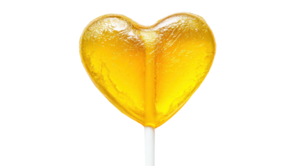 Colorful heart lollipop on transparent background