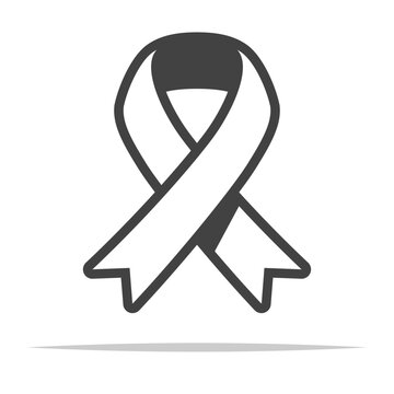 Awareness ribbon outline icon transparent vector isolated