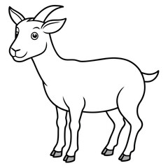silhouette of a goat outline coloring page 