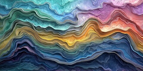 Obraz premium Abstract iridescent lines, layered design, 3d render, Generative AI
