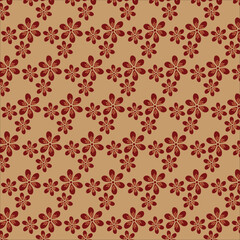 seamless pattern with red flowers