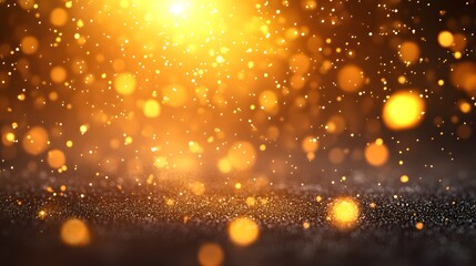 Obraz premium Glowing Golden Glitter Background Abstract Sparkle Texture