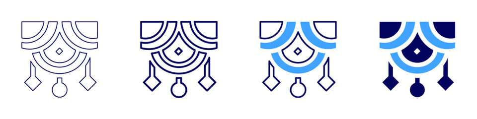 Diwali color icon in 4 different styles. Thin Line, Line, Bold, and Bold Line. Duotone style. Editable stroke
