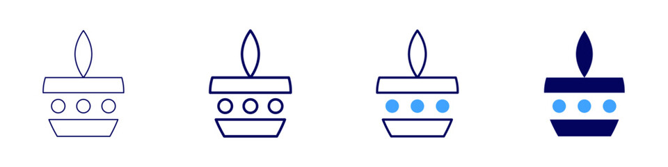 Diwali fest icon in 4 different styles. Thin Line, Line, Bold, and Bold Line. Duotone style. Editable stroke