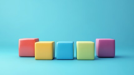 Abstract colorful cubes, geometric design, 3d render, Generative AI