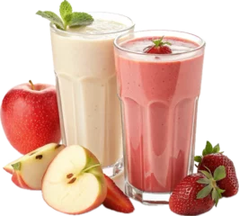 Fototapete Rund strawberry milk shake © Aurora