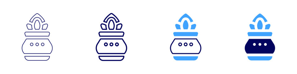 Diwali mood icon in 4 different styles. Thin Line, Line, Bold, and Bold Line. Duotone style. Editable stroke