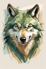 wolf head portrait