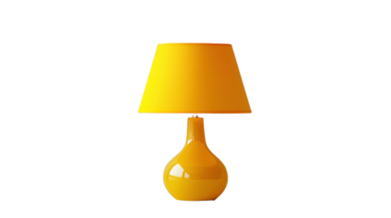 Yellow desk lamp on transparent background 