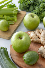 Ingredients for a Green Detox Juice or Smoothie