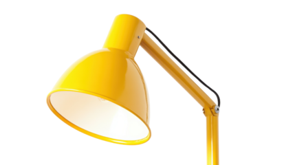 Yellow desk lamp on transparent background 