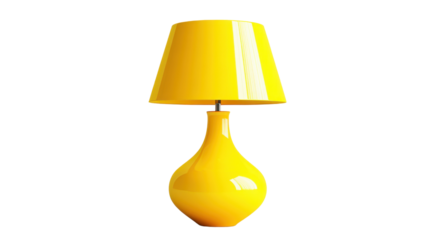 Yellow desk lamp on transparent background 