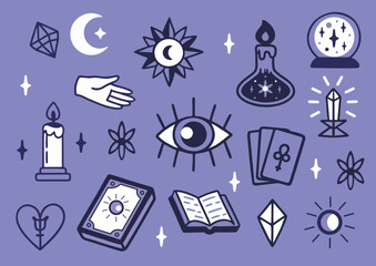 Astrological esoteric illustrations set
